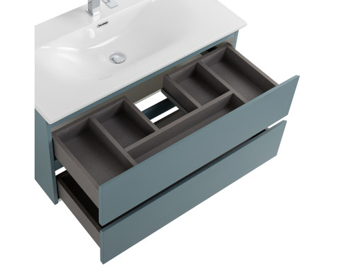 Тумба с раковиной подвесная BelBagno KRAFT-800-2C-SO-AO, 80 см, Голубой Матовый, раковина белая BB-8099-80