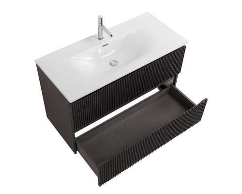 Тумба с раковиной подвесная 120 см, BelBagno UNO-1200-2C-SO-GSO Темно-Серый матовый, раковина белая BB-8099-120