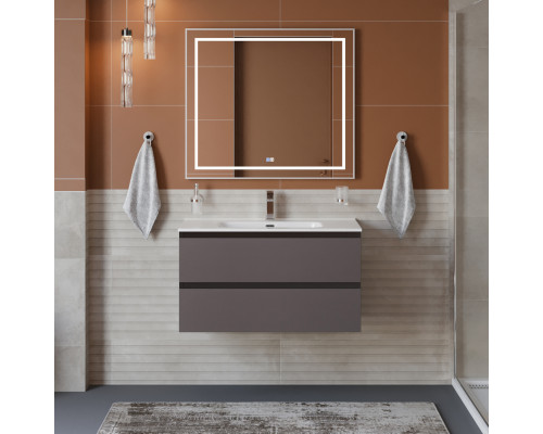 Тумба с раковиной подвесная BelBagno KRAFT-800-2C-SO-GSO, 80 см, Темно-Серый Матовый, раковина белая BB800ETL