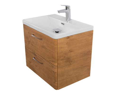 Подвесная тумба с раковиной Belbagno DUE 60 см Rovere Nature DUE-600-2C-SO-RN-P + BB-8076-3-60
