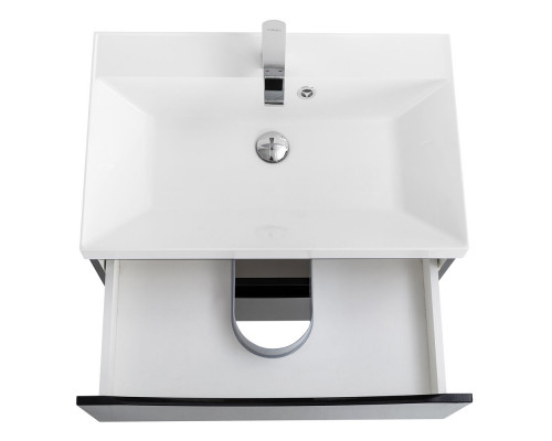 Тумба с раковиной подвесная BelBagno MARINO-700 Nero Lucido, раковина белая