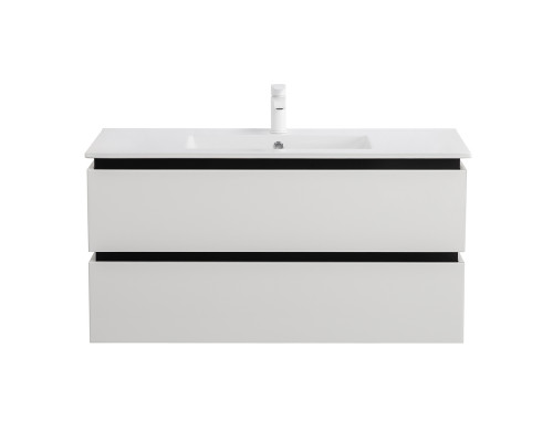 Тумба подвесная с керамической раковиной, CEZARES PLANE-1000-2C-SO-BL, белая  глянцевая, раковина CZR-8002-100