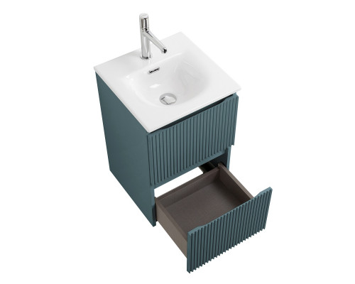 Тумба с раковиной подвесная 40 см, BelBagno UNO-MINI-400-2C-SO-AO Голубой матовый, раковина белая BB-8099-3-40