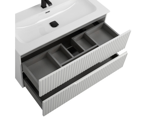 Мебель для ванной подвесная CEZARES DUET-N-1000-2C-SO-AS-P Альпака Брашированная