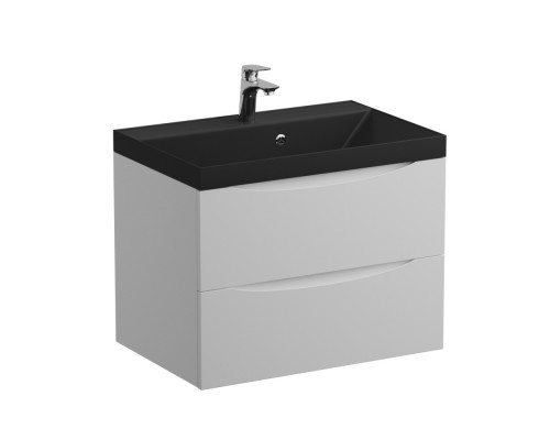 Тумба с раковиной подвесная BelBagno MARINO-700 Bianco Lucido, раковина черная BB700/450-LV-ART-AST-NERO