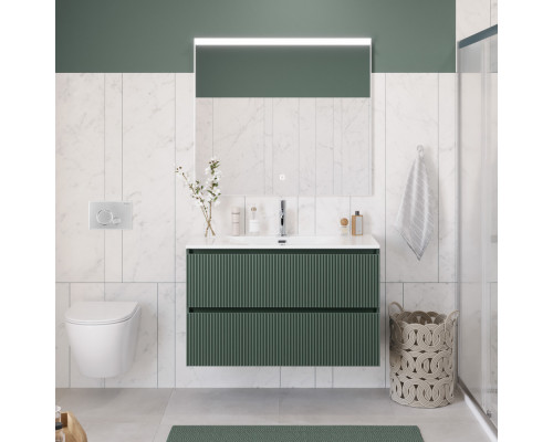 Тумба с раковиной подвесная 120 см, BelBagno UNO-1200-2C-SO-VO Еловый матовый, раковина белая BB-8099-120