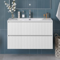 Тумба с раковиной подвесная 120 см, BelBagno UNO-1200-2C-SO-BO Bianco Opaco, раковина белая BB-8099-120