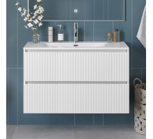 Тумба с раковиной подвесная 120 см, BelBagno UNO-1200-2C-SO-BO Bianco Opaco, раковина белая BB-8099-120