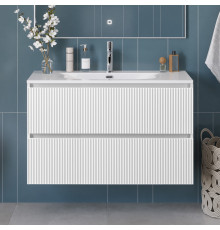 Тумба с раковиной подвесная 120 см, BelBagno UNO-1200-2C-SO-BO Bianco Opaco, раковина белая BB-8099-120