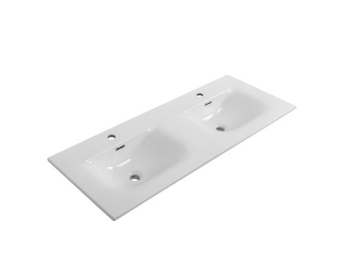 Тумба с раковиной подвесная 120 см, BelBagno UNO-1200-4C-SO-BO Bianco Opaco, раковина белая BB-8099-120-2 с 2-я чашами