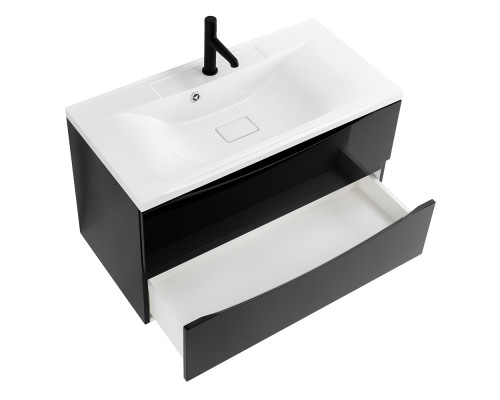 Тумба с раковиной подвесная BelBagno MARINO-800 Nero Lucido, раковина белая BB800/450-LV-MR-PR