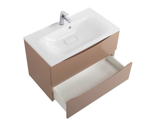 Тумба с раковиной подвесная BelBagno MARINO-800 Capucino Lucido, раковина белая BB800/450-LV-MR-FT