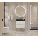 Тумба с раковиной подвесная BelBagno MARINO-600 Bianco Opaco, раковина чёрная BB600/450-LV-ART-AST-NERO