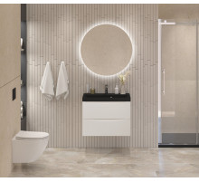 Тумба с раковиной подвесная BelBagno MARINO-600 Bianco Opaco, раковина чёрная BB600/450-LV-ART-AST-NERO