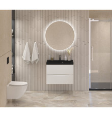 Тумба с раковиной подвесная BelBagno MARINO-600 Bianco Opaco, раковина чёрная BB600/450-LV-ART-AST-NERO