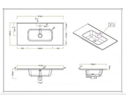Тумба с раковиной подвесная 80 см, BelBagno ETNA39-800/390-2C-SO-RW-P Rovere Moro, раковина BB800/390ETL белая