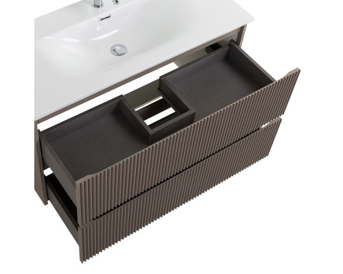 Тумба с раковиной подвесная 100 см, BelBagno UNO-1000-2C-SO-CO Бежевый матовый, раковина белая BB-8099-100