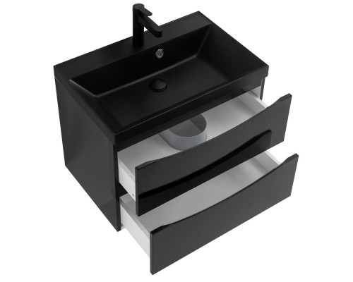 Тумба с раковиной подвесная BelBagno MARINO-700 Nero Lucido, раковина чёрная BB700/450-LV-ART-AST-NERO