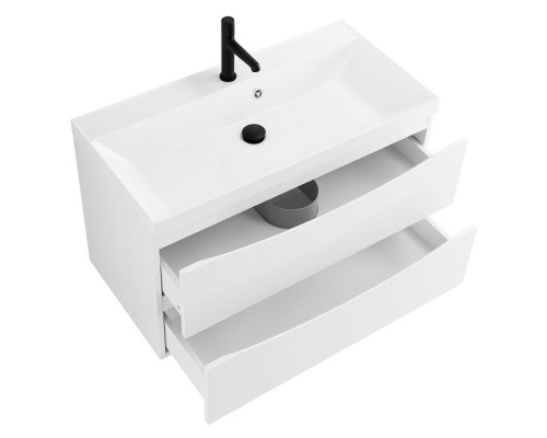 Тумба с раковиной подвесная BelBagno Marino-800, Bianco Lucido, раковина белая BB800/450-LV-MR-AST