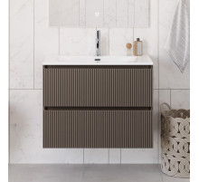 Тумба с раковиной подвесная 90 см, BelBagno UNO-900-2C-SO-CO Бежевый матовый, раковина белая BB-8099-90