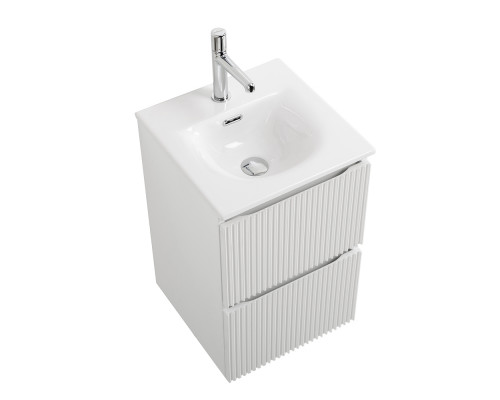 Тумба с раковиной подвесная 40 см, BelBagno UNO-MINI-400-2C-SO-BO Белая матовая, раковина белая BB-8099-3-40