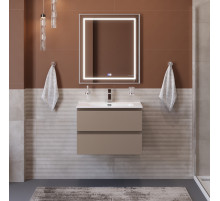 Тумба с раковиной подвесная BelBagno KRAFT-600-2C-SO-CO, 60 см, Бежевый Матовый, раковина белая BB-8099-60