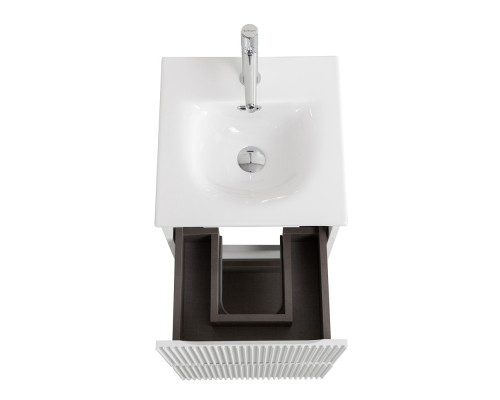 Тумба с раковиной подвесная 40 см, BelBagno UNO-MINI-400-2C-SO-BO Белая матовая, раковина белая BB-8099-3-40