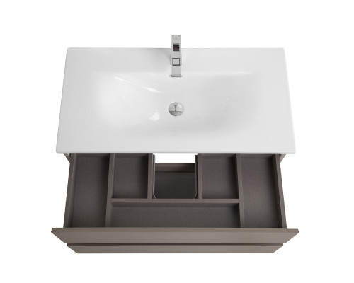 Тумба с раковиной подвесная BelBagno KRAFT-800-2C-SO-CO, 80 см, Бежевый Матовый, раковина белая BB-8099-80