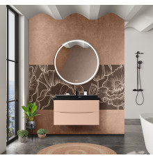 Тумба с раковиной подвесная BelBagno MARINO-800 Crema Opaco, раковина черная  BB800/450-LV-ART-AST-NERO