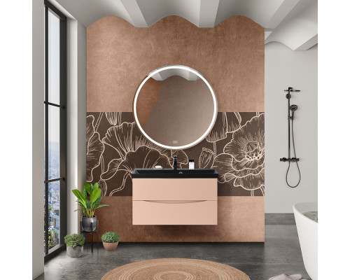Тумба с раковиной подвесная BelBagno MARINO-800 Crema Opaco, раковина черная  BB800/450-LV-ART-AST-NERO