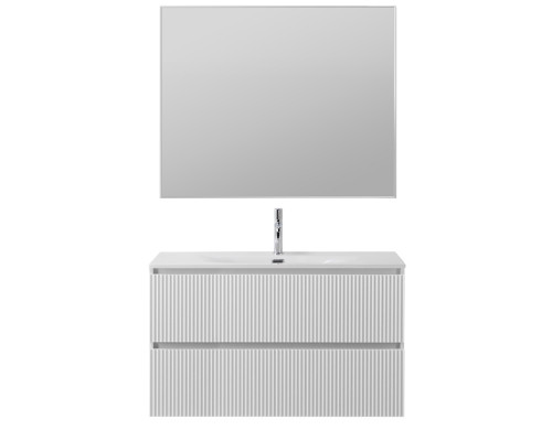 Тумба с раковиной подвесная 90 см, BelBagno UNO-MINI-900-2C-SO-BO Белая матовая, раковина белая BB-8099-3-90