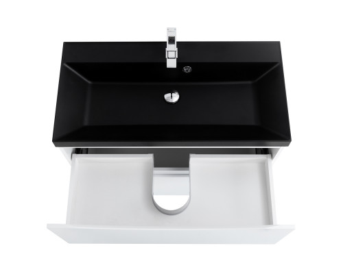 Тумба с раковиной напольная BelBagno MARINO-800 Bianco Lucido, раковина чёрная BB800/450-LV-ART-AST-NERO