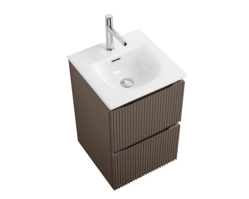 Тумба с раковиной подвесная 40 см, BelBagno UNO-MINI-400-2C-SO-CO Бежевый матовый, раковина белая BB-8099-3-40