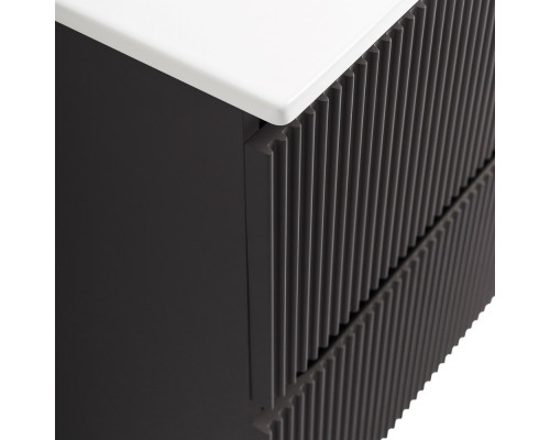 Тумба с раковиной подвесная 120 см, BelBagno UNO-1200-4C-SO-GSO Темно-Серый матовый, раковина белая BB-8099-120-2 с 2-я чашами