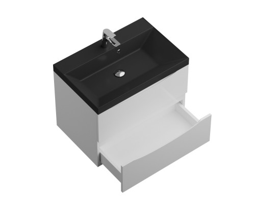 Тумба с раковиной подвесная BelBagno MARINO-700 Bianco Lucido, раковина черная BB700/450-LV-ART-AST-NERO