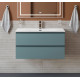 Тумба с раковиной подвесная BelBagno KRAFT-900-2C-SO-AO, 90 см, Голубой матовый, раковина белая BB-8099-90