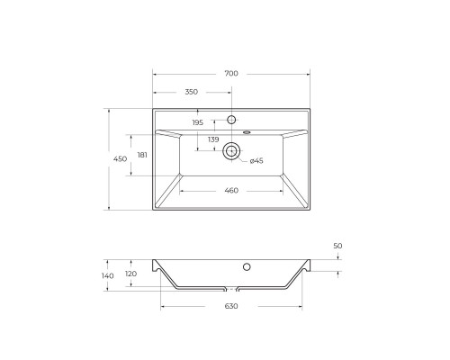 Тумба с раковиной подвесная BelBagno MARINO-700 Crema Opaco, раковина белая