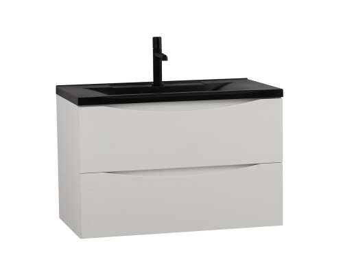 Тумба с раковиной подвесная BelBagno MARINO-800 Bianco Opaco, раковина черная BB800/450-LV-ART-PR-NERO