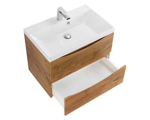 Тумба с раковиной подвесная BelBagno MARINO-700 Rovere Nature, раковина белая