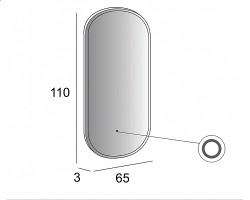 Зеркало со встроенной LED подсветкой CEZARES 65x110x3см 45096