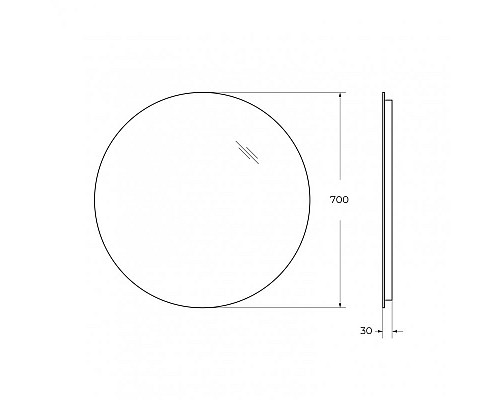 Зеркало с интерьерной подсветкой 700x30мм без выключателя BelBagno SPC-INT-700-LED
