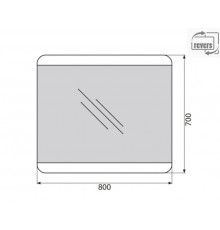Зеркало BelBagno SPC-CEZ-800-700-LED-BTN