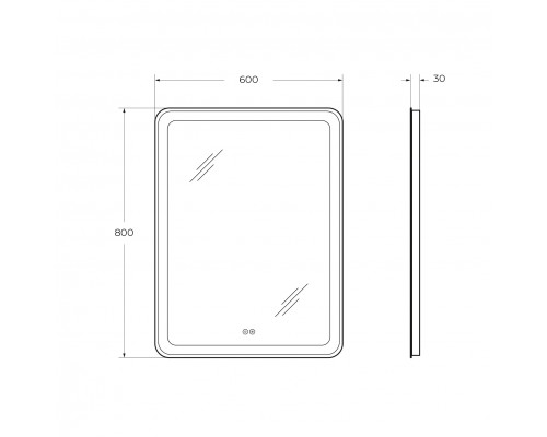 Зеркало 600x800x30мм со встроенной разноцветной подсветкой RGB и сенсорным выключателем CEZARES CZR-SPC-MC-600-800-RGB-TCH