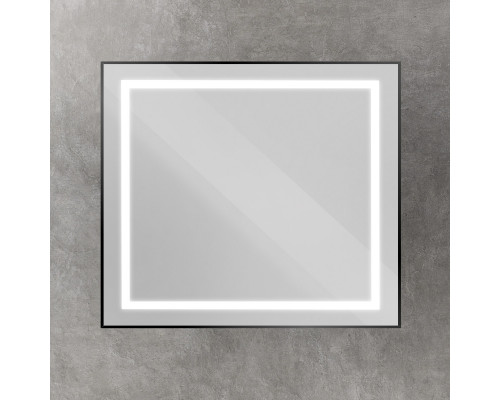 Зеркало в алюминиевой раме со встроенным светильником BelBagno SPC-KRAFT-900-800-SENS-NERO