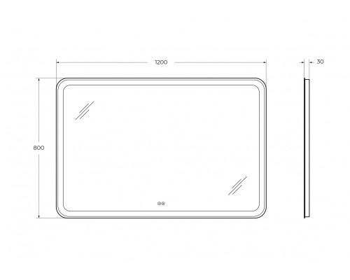 Зеркало 1200x800x30мм со встроенной разноцветной подсветкой RGB и сенсорным выключателем CEZARES CZR-SPC-MC-1200-800-RGB-TCH