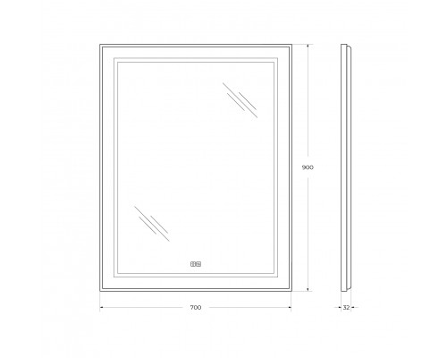 Зеркало в раме с подсветкой сенсорным выкл. и подогревом BelBagno SPC-KRAFT-700-900-LED-TCH-WARM
