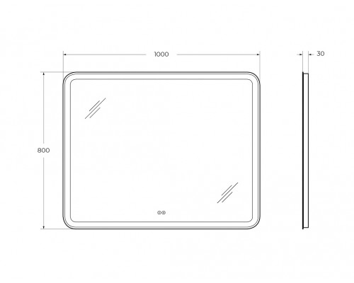 Зеркало 1000x800x30мм со встроенной разноцветной подсветкой RGB и сенсорным выключателем CEZARES CZR-SPC-MC-1000-800-RGB-TCH