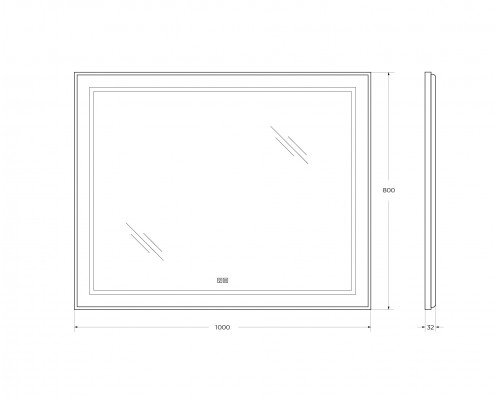 Зеркало в раме с подсветкой сенсорным выкл. и подогревом BelBagno SPC-KRAFT-1000-800-LED-TCH-WARM