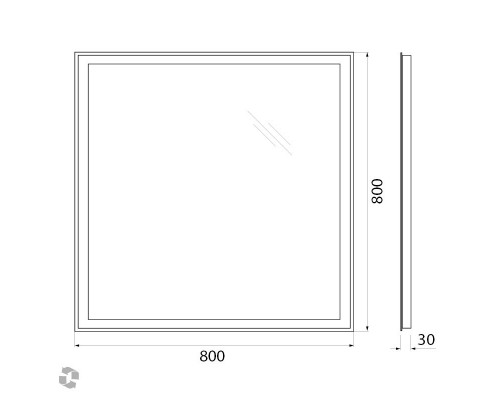 Зеркало с встроенным светильником, сенсорным выключателем и подогревом BelBagno SPC-GRT-800-800-LED-TCH-WARM
