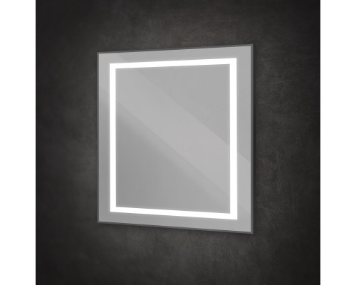 Зеркало в алюминиевой раме со встроенным светильником BelBagno SPC-KRAFT-900-800-SENS-NERO